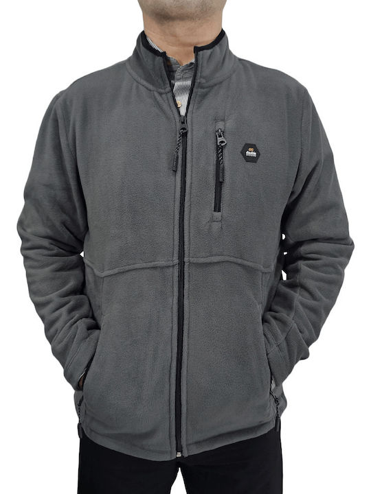 Double Ανδρική Ζακέτα Fleece Γκρι