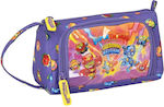 SuperThings Fabric Purple Pencil Case with 2 Compartments