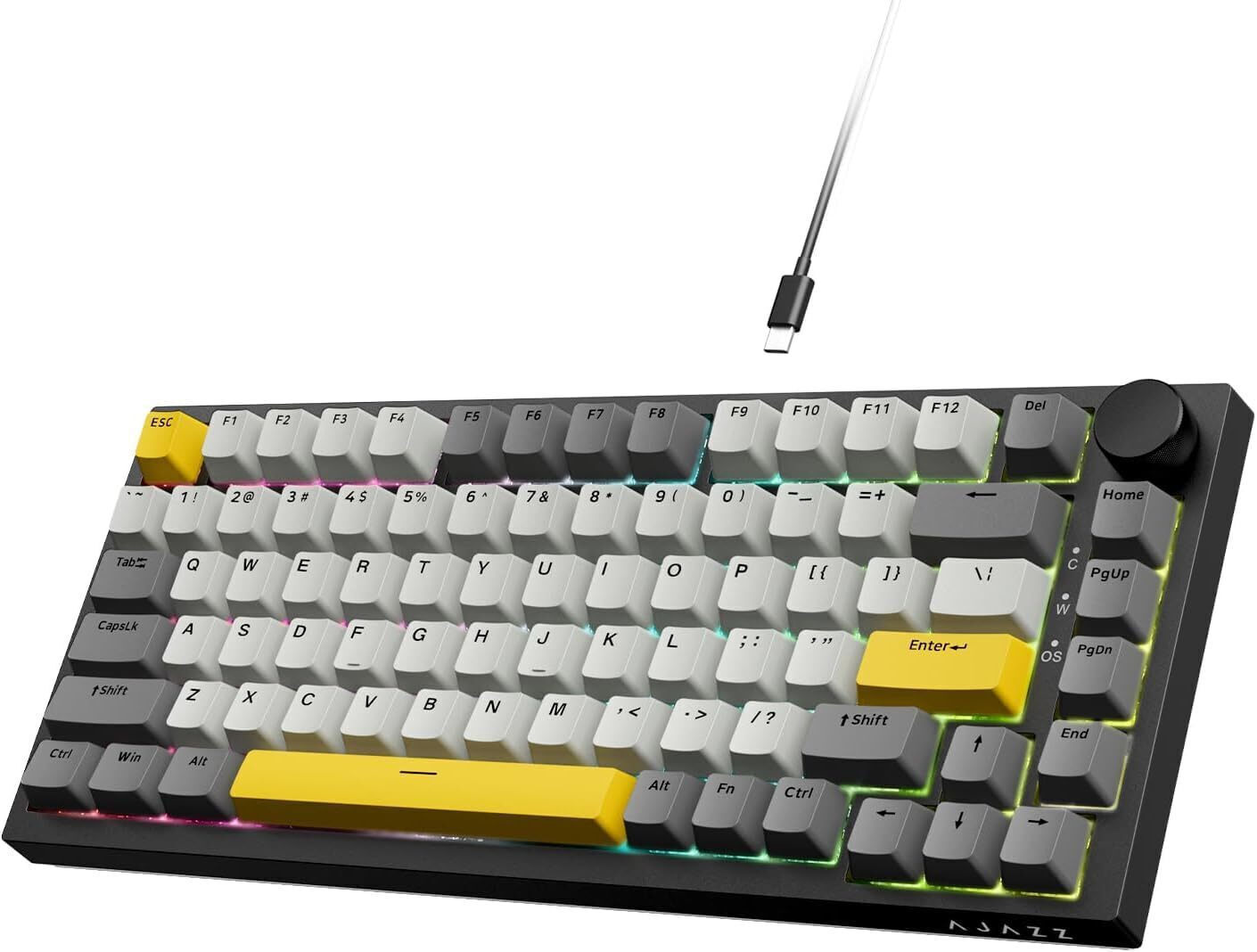 Ajazz AK820 Pro Gaming Tastatură Mecanică 75% cu iluminare RGB