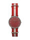 Arabians Men's Watch 38mm Battery with Red Fabric Strap