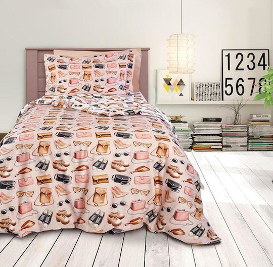 Das Home Комплект чаршафи Единично Памучни 160x240см