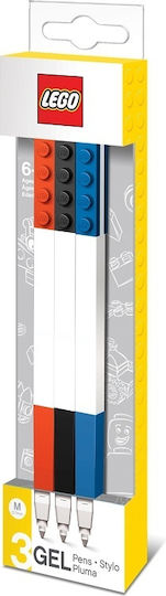 LEGO Stift Gel 0.7mm Rot mit Rot Tinte 3Stück