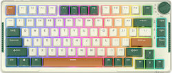 Royal Kludge RKH81 Fără fir Gaming Tastatură mecanică 75% cu Sky Cyan switch-uri și iluminare RGB Green