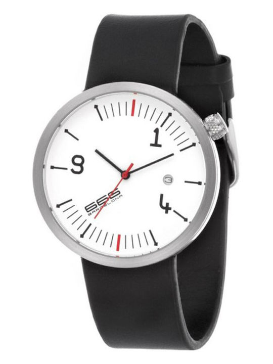 666 Barcelona Men's Watch 40mm Battery with Black Leather Strap