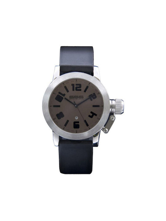 666 Barcelona Watch Battery with Black Leather Strap S0315623