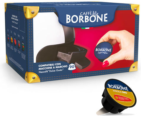 Caffe Borbone Kapseln Espresso Oro Kompatibel mit Maschine Dolce Gusto 90Mützen