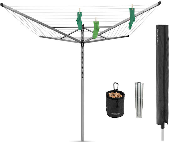 Brabantia Lom Advance Πτυσσόμενη Απλώστρα Δαπέδου για το Κήπο Μεταλλική με Μήκος Απλώματος 40m