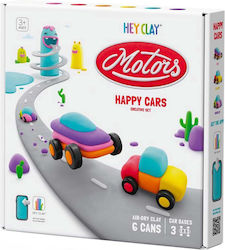 Hey Clay Happy Cars Παιδικός Πηλός Μοντελοποίησης Πολύχρωμος Σετ
