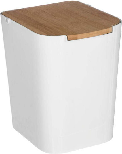 5Five Waste Bin Waste Plastic White 5lt 1pcs