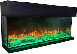 ElectricSun Επιτοίχιο Ηλεκτρικό Τζάκι 10W 153x50cm Μαύρο