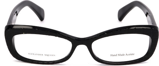 Alexander McQueen Plastic Eyeglass Frame Cat Eye Black