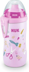 Nuk Junior Cup Καπάκι Push Pull Educational Sippy Cup Plastic Pink Scissors for 36m+m+ 300ml 10.255.408