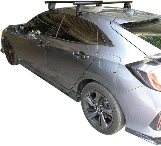 Menabo Aluminum Car Roof Bars for Honda Civic 2016 Set with Roof Rack Legs Black
