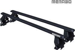 Menabo Μπάρες Οροφής Μεταλλικές για Peugeot 208 Opel Insignia Fiat Grande Punto Renault Laguna BMW Σειρά 5 Skoda Octavia Daihatsu Cuore Nissan Juke 2007+ Μαύρες