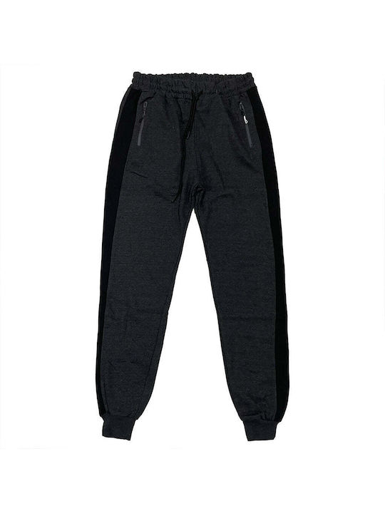 Ustyle Men's Fleece Sweatpants with Rubber Grey