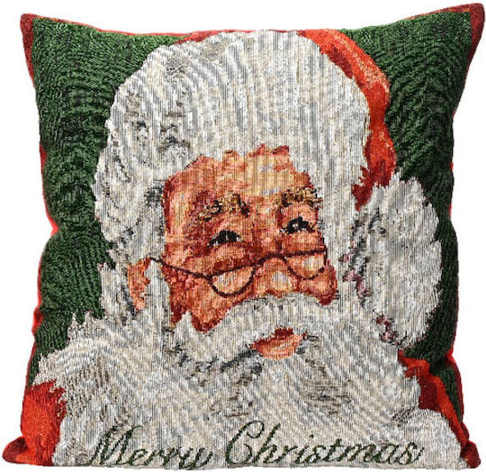 Kaemingk Christmas Decorative Pillow Square Green 43x43cm Green Santa Claus