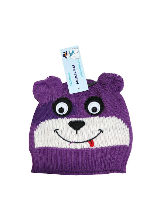 Kids Beanie Knitted Purple for Newborn