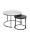 Set Zigon Rotund Din Lemn Negru 2 Buc M80xL80xÎ48cm