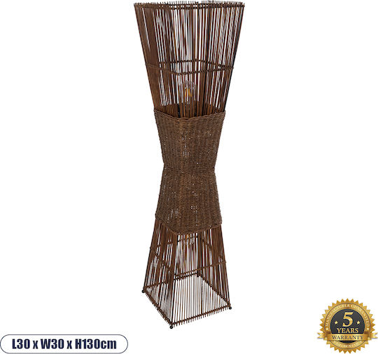 GloboStar Palma Floor Lamp H130xW30cm. with Socket for Bulb E27 Brown