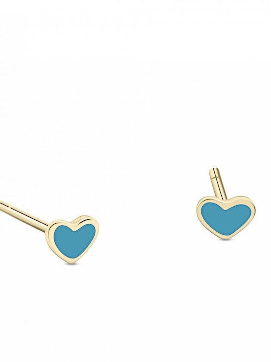 Chrilia Kids Earrings Studs Hearts made of Gold 9K