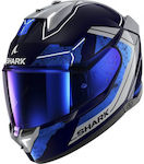Shark Skwal I3 Phad Blue / Chrome / Silver Motorradhelm Volles Gesicht ECE 22.06 1585gr