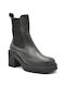 Member Leder Damen Chelsea Stiefeletten mit mittlerem Absatz Schwarz