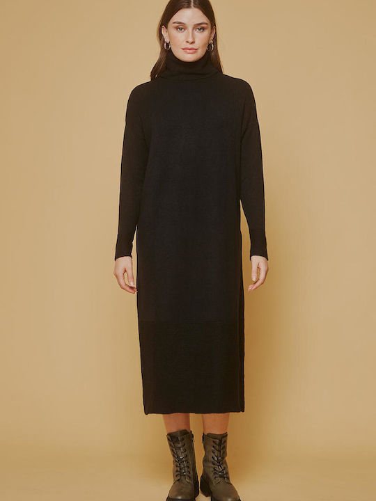 Bill Cost Midi Dress Turtleneck Black