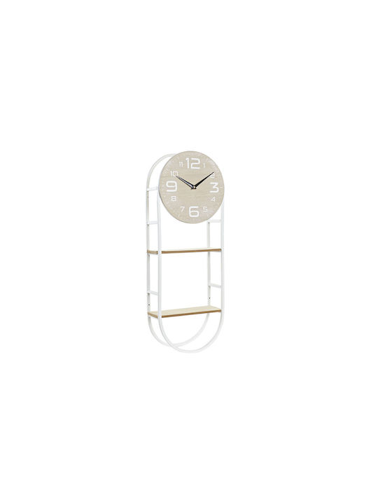 DKD Home Decor Ρολόι Τοίχου Μεταλλικό Λευκό 25.5cm