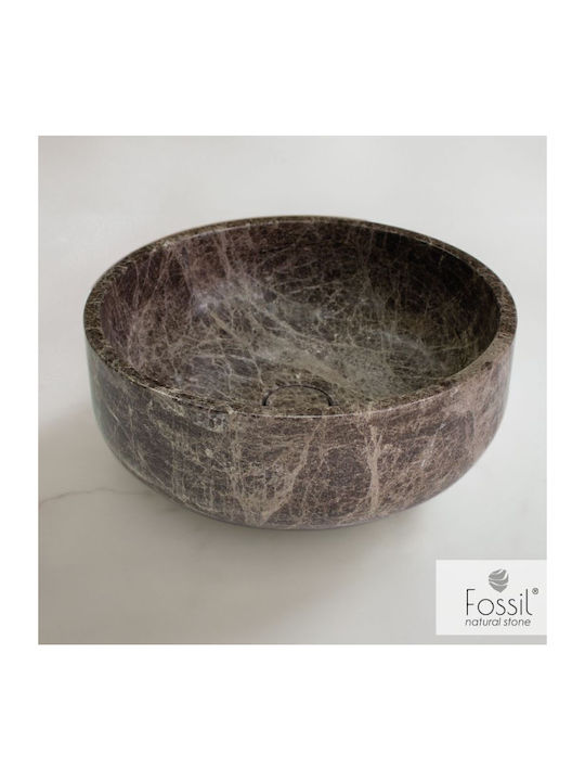 Fossil Thalo Vessel Sink marble 39x39cm Emperator Dark