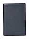 Leather Men's Wallet Cards with RFID Blue