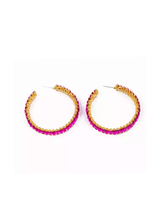 Earrings Hoops with Stones