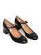 Anatomic Leather Black Medium Heels