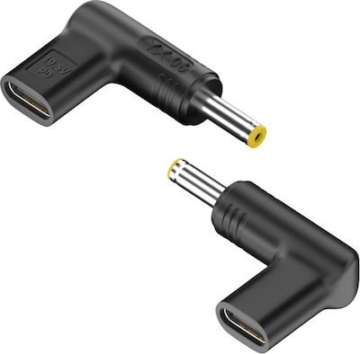 Powertech Ladegerät Stecker USB-C auf Acer 5,5x2,5mm, schwarz