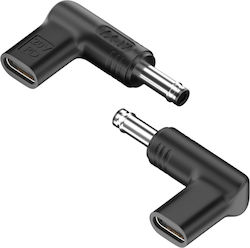Powertech Βύσμα για Φορτιστή USB-C σε HP 4.8x1.7mm, μαύρο YX-17 Powertech Βύσμα για Φορτιστή USB-C σε HP 4.8x1.7mm, μαύρο YX-17