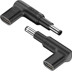 Powertech Conector pentru încărcător USB-C la HP 4,8x1,7 mm, negru