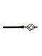 Sidirela Extendable Metallic Curtain Pole Single Φ19mm 110-210cm Black
