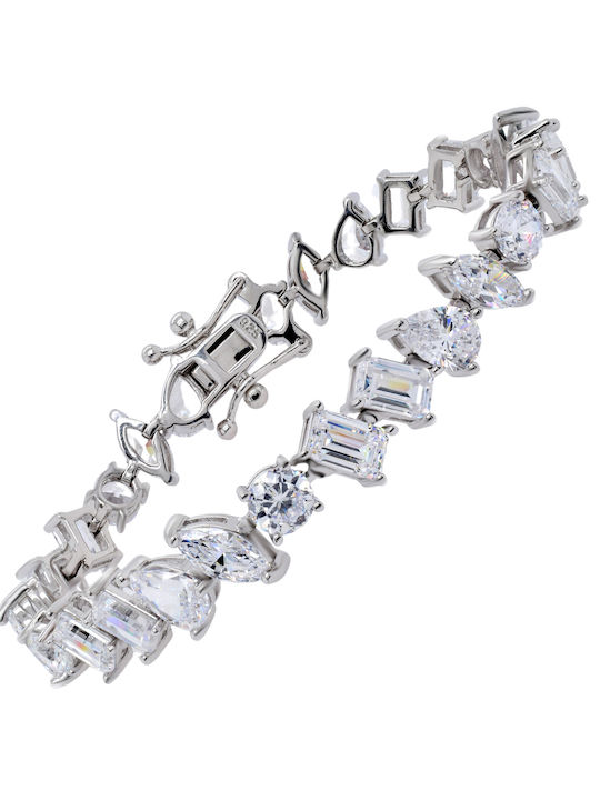 Xrisokosmima Bracelet Riviera made of Silver with Zircon