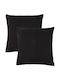 Livessa Față De Pernă Dhlf Din 100% Bumbac Neagră 2 Buc 40x40 Cm