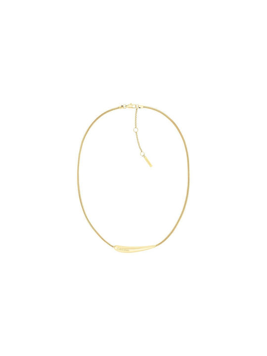 Calvin Klein Necklace Name from Gold Plated Steel