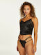 Women's String with Lace Black