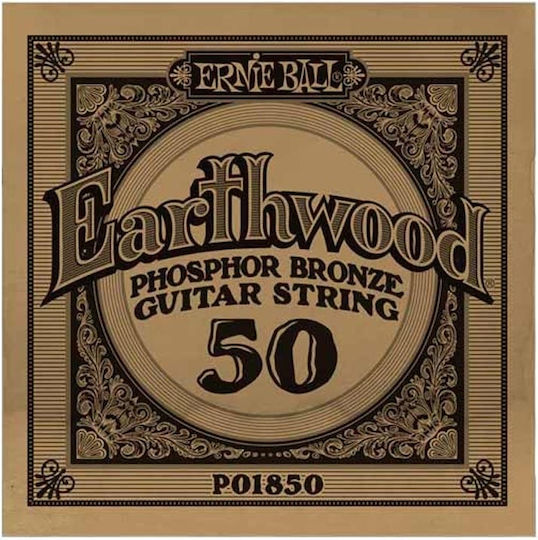 Ernie Ball Single Phosphor Bronze Acoustic Guitar String 50"