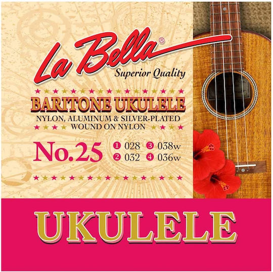 La Bella Set of Nylon Strings for Ukulele 25 Baritone