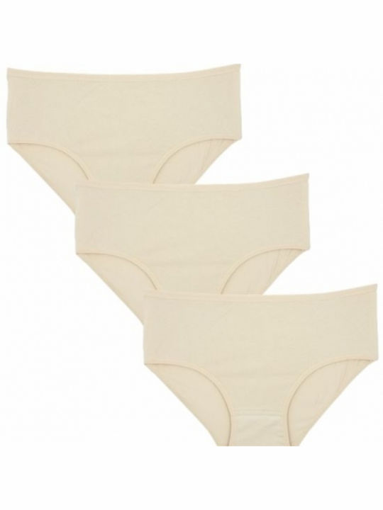 Onurel Bumbac Femei Alunecare 3Pack Beige