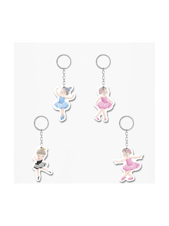 Set Keychain Wooden Pink 4pcs