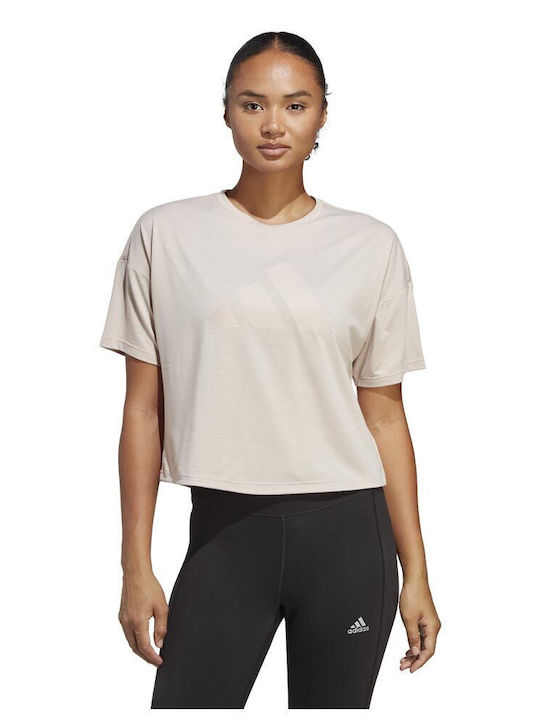 Icons 3 Bar Logo Women's Athletic T-shirt Brown