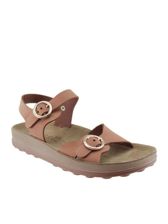 Fantasy Sandals Aragosta Кожени Дамски сандали Анатомични с Каишка Camel