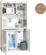 Silver Silver Office 105 cu noduri Polycuzinetă cu Chiuvetă Dreapta 105x65x209cm Stejar