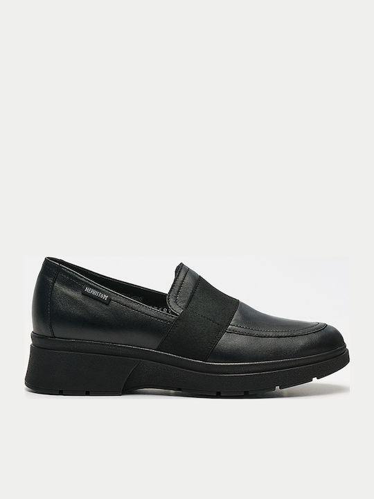 Leather Women's Moccasins in Black Color