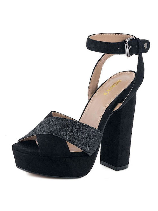 Adam's Shoes Suede Women's Sandals Black