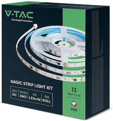 V-TAC Αδιάβροχη Ταινία LED Τροφοδοσίας 24V RGB Μήκους 5m με Τροφοδοτικό SMD5050